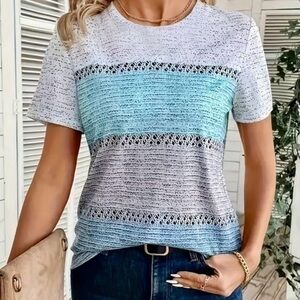 Women’s Crewneck Short Sleeve Knit Top - Size XL - NWOT